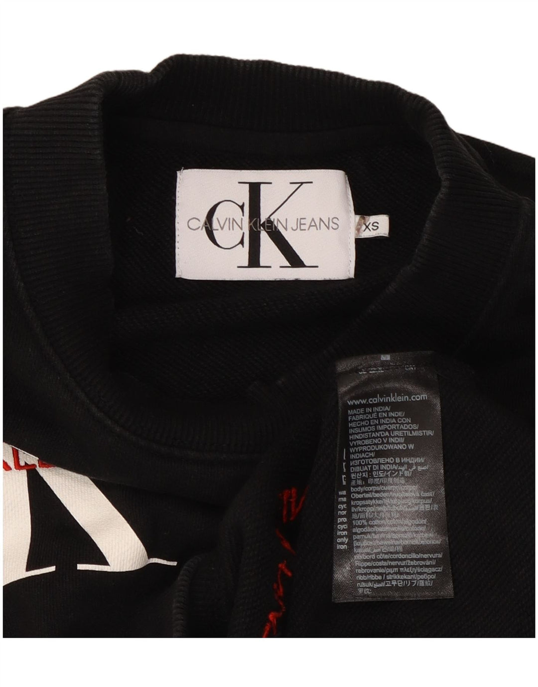 CALVIN KLEIN JEANS Damski sweter oversize UK 6 XS, czarny