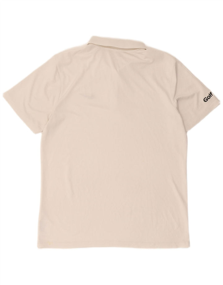 Męska koszulka polo Nike Dri Fit, duża, biała, poliestrowa