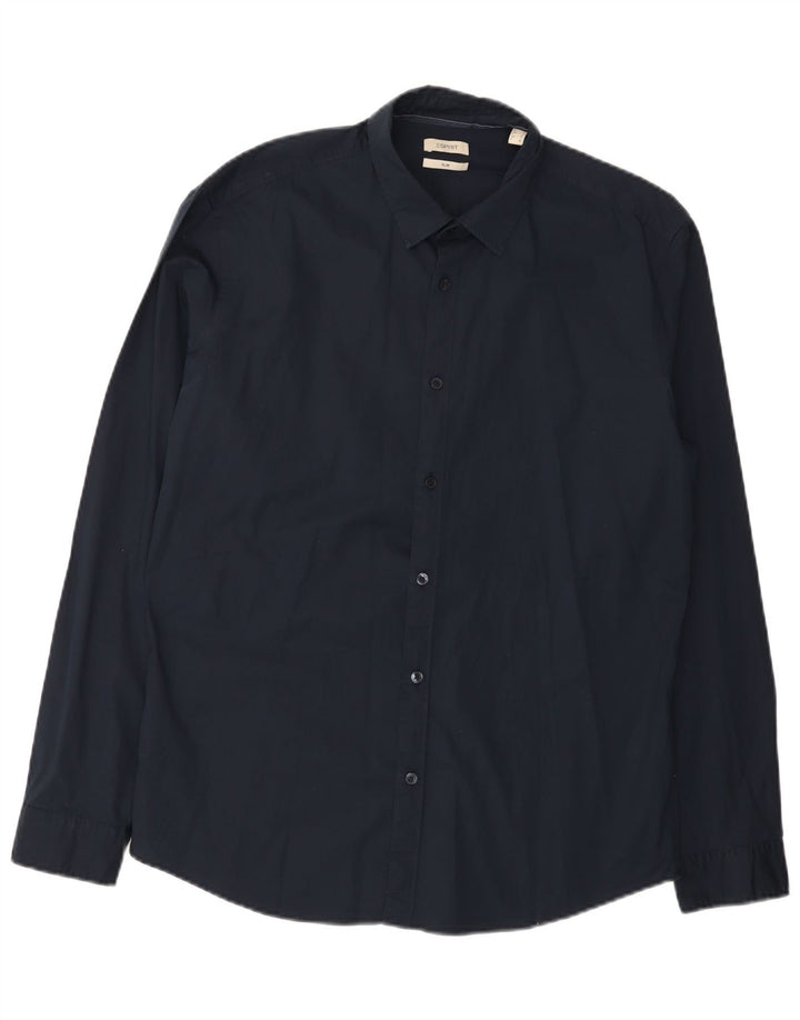 Koszula męska Esprit Slim Fit, duża, granatowa, bawełniana