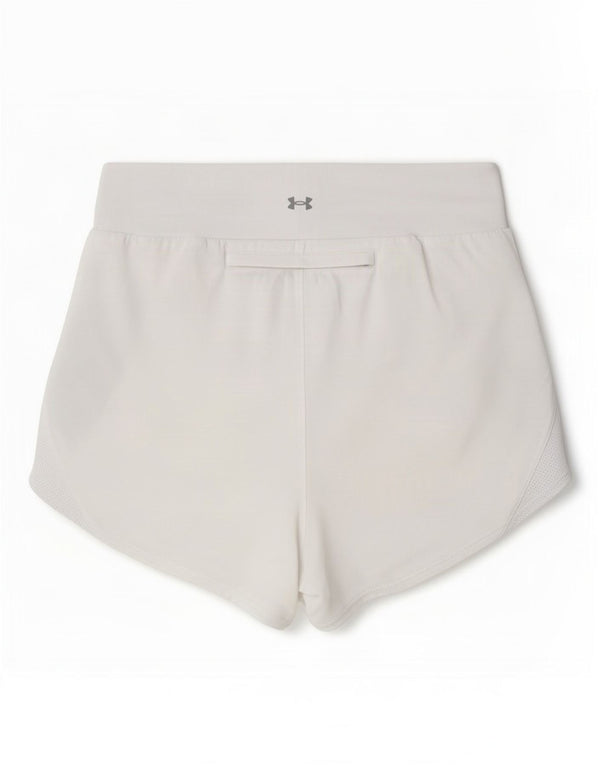 Damskie spodenki sportowe Under Armour UK 10, małe, białe, z poliestru w blokach kolorów