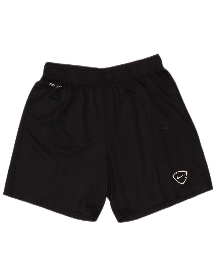 Męskie spodenki sportowe NIKE Dri Fit, poliestrowe, w średnie czarne prążki
