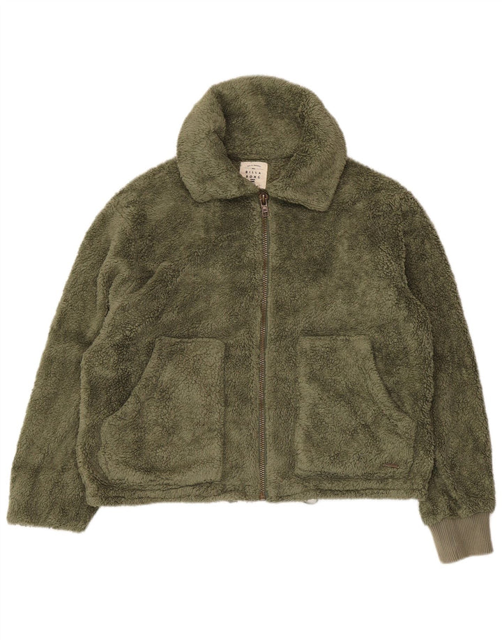 Damska, oversize'owa kurtka polarowa Billabong UK 10, mała, zielona, poliestrowa
