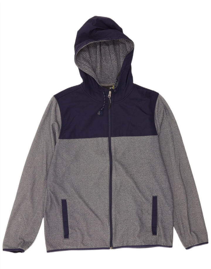 Męski sweter z kapturem i zamkiem Under Armour, duży, szary, kolorowy poliester