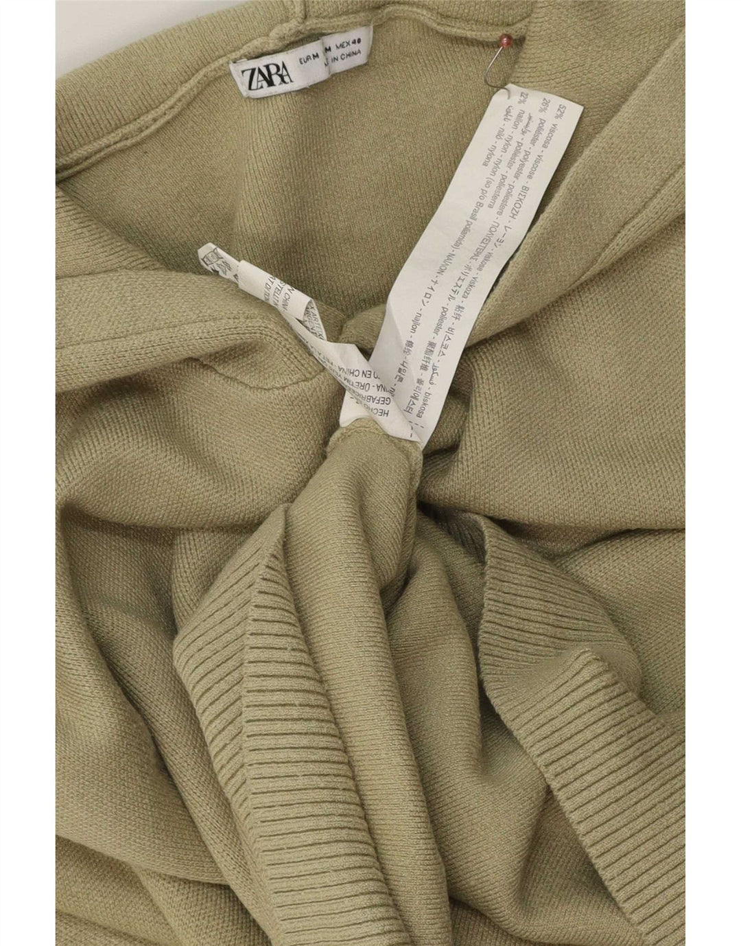 Męski sweter z kapturem Zara, średni khaki, wiskoza