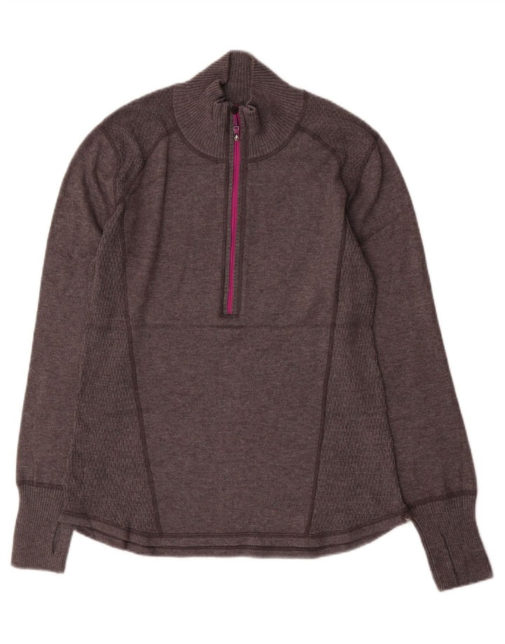 Damski sweter z zamkiem błyskawicznym Eddie Bauer UK 16, duży, szary
