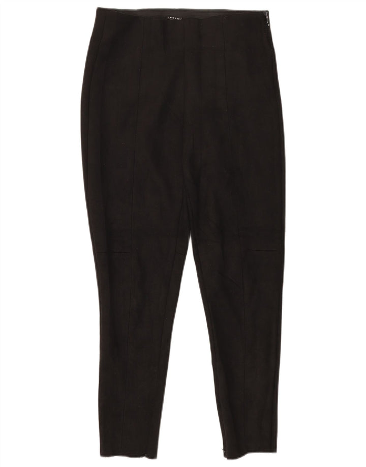 ZARA Womens Slim Fit Casual Trousers W28 L26 Black Polyester