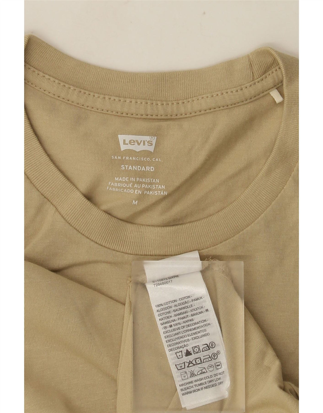 LEVI'S Męski standardowy top z długim rękawem, średnio beżowy, bawełniany