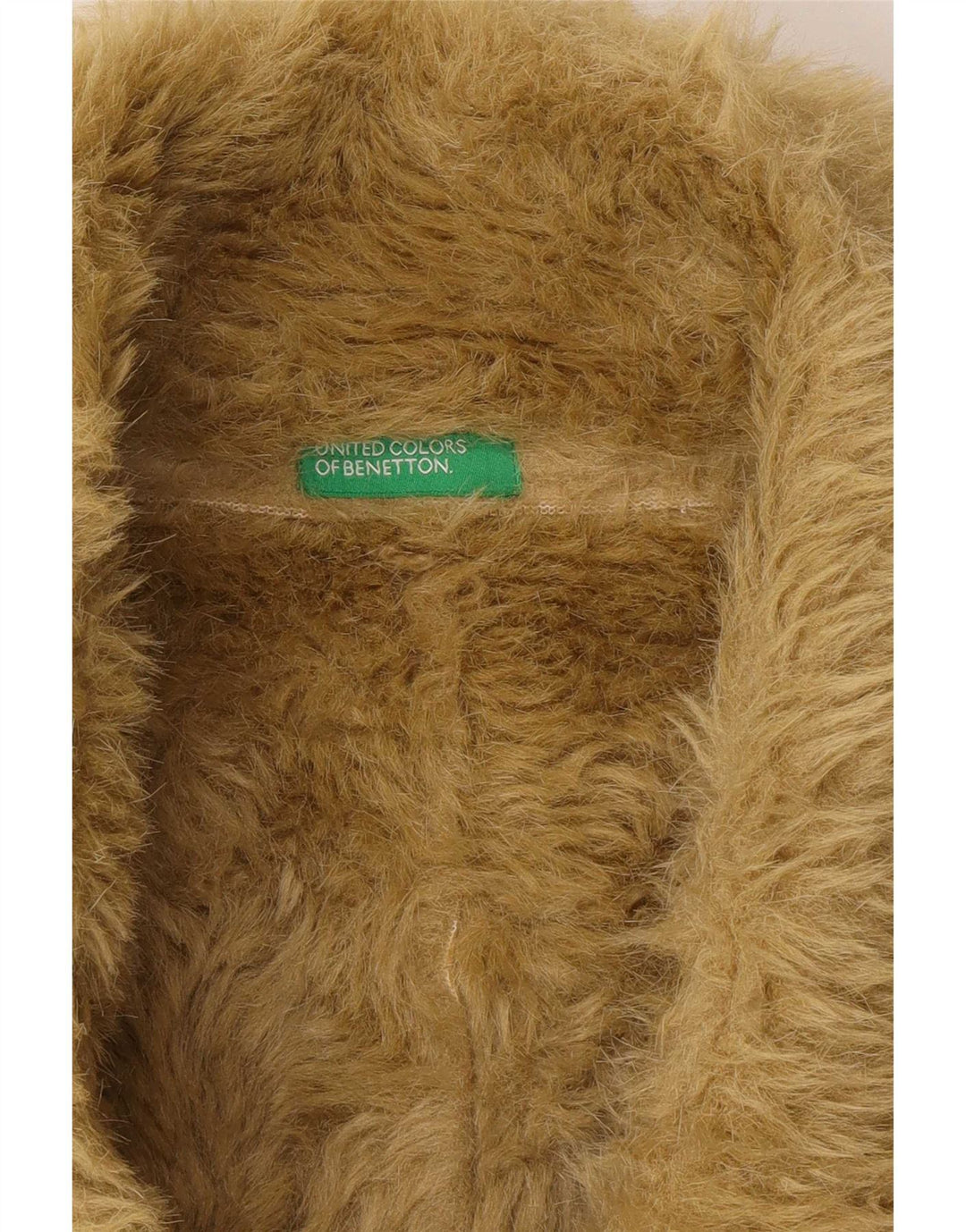 Damska kurtka Benetton Sherpa IT 46, duża, zielona, poliestrowa