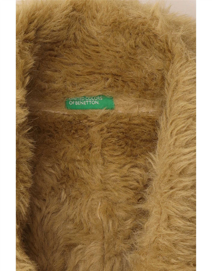 Damska kurtka Benetton Sherpa IT 46, duża, zielona, poliestrowa