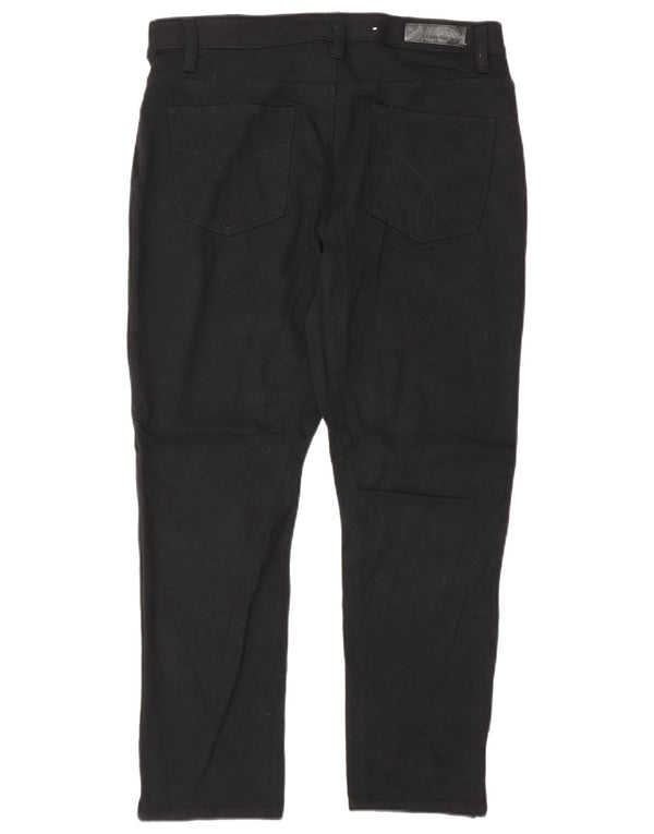 Damskie spodnie typu slim casual Calvin Klein US 12 Large W32 L28 Czarna wiskoza
