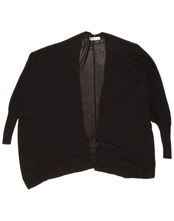 Sweter damski o luźnym kroju i otwartym kardiganie Zara UK 10 Small Black Wiskoza