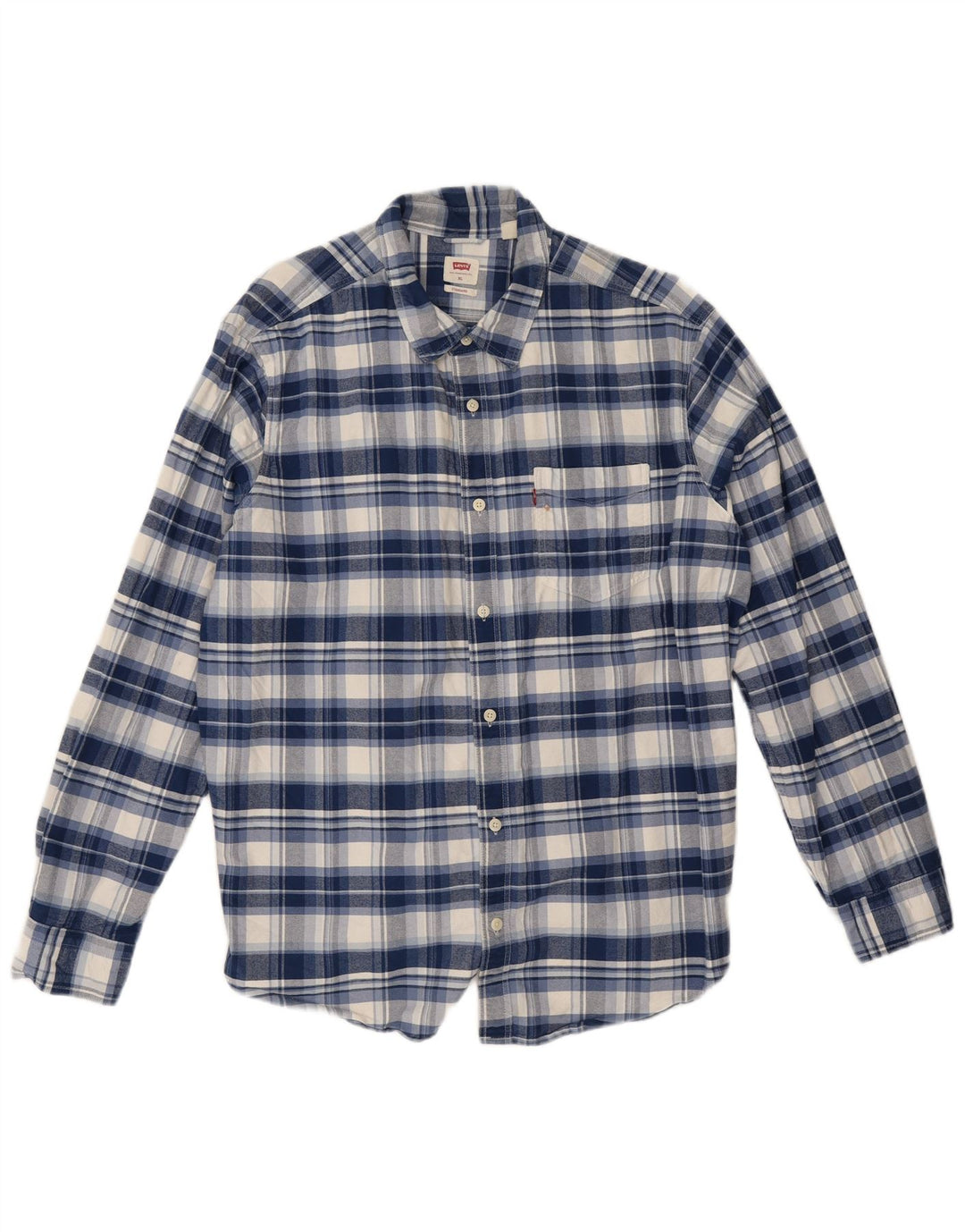 Koszula męska standardowa flanelowa Levi's XL w niebieską kratkę, bawełniana