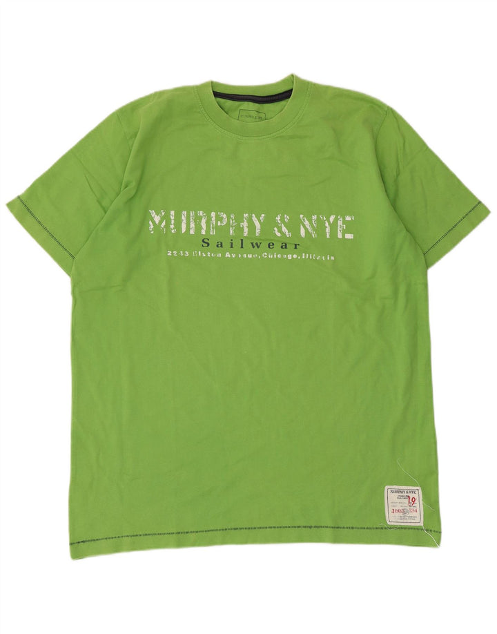 Męska koszulka z grafiką Murphy & Nye, bawełniana, w kolorze średnio zielonym