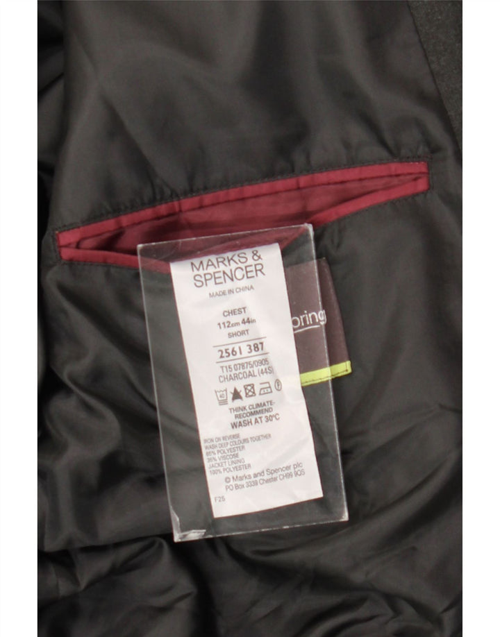 Marks & Spencer Męska krótka marynarka zapinana na 2 guziki, UK 44 XL, szary poliester