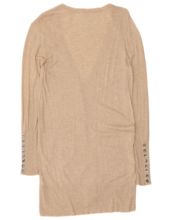 Sweter damski Marks & Spencer Longline Cardigan UK 12 Średni Beżowy Nakrapiany