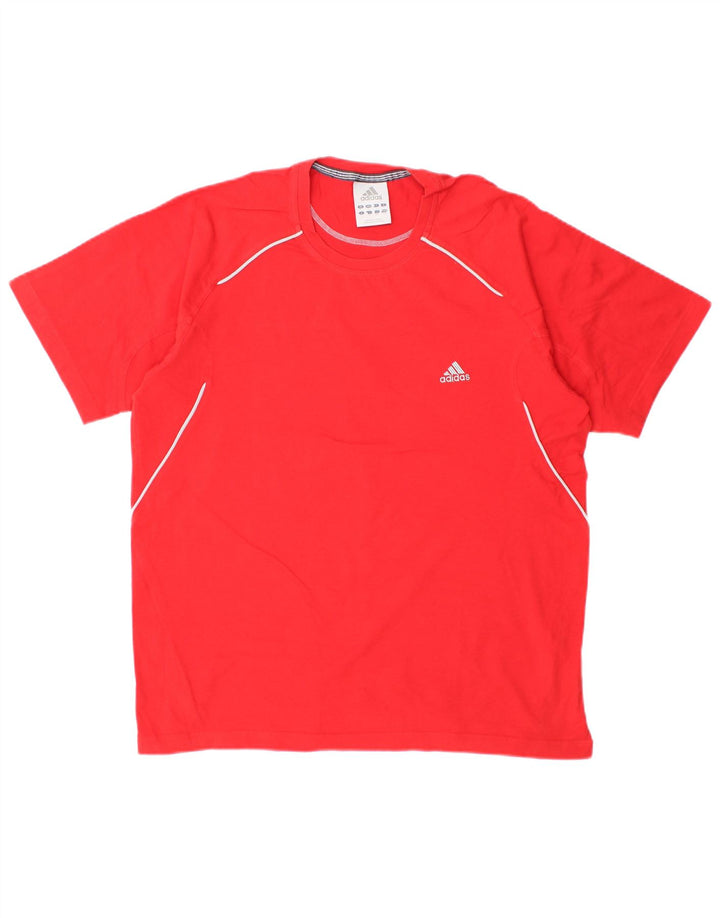 Adidas Męska Koszulka Top Duża Czerwona Bawełna