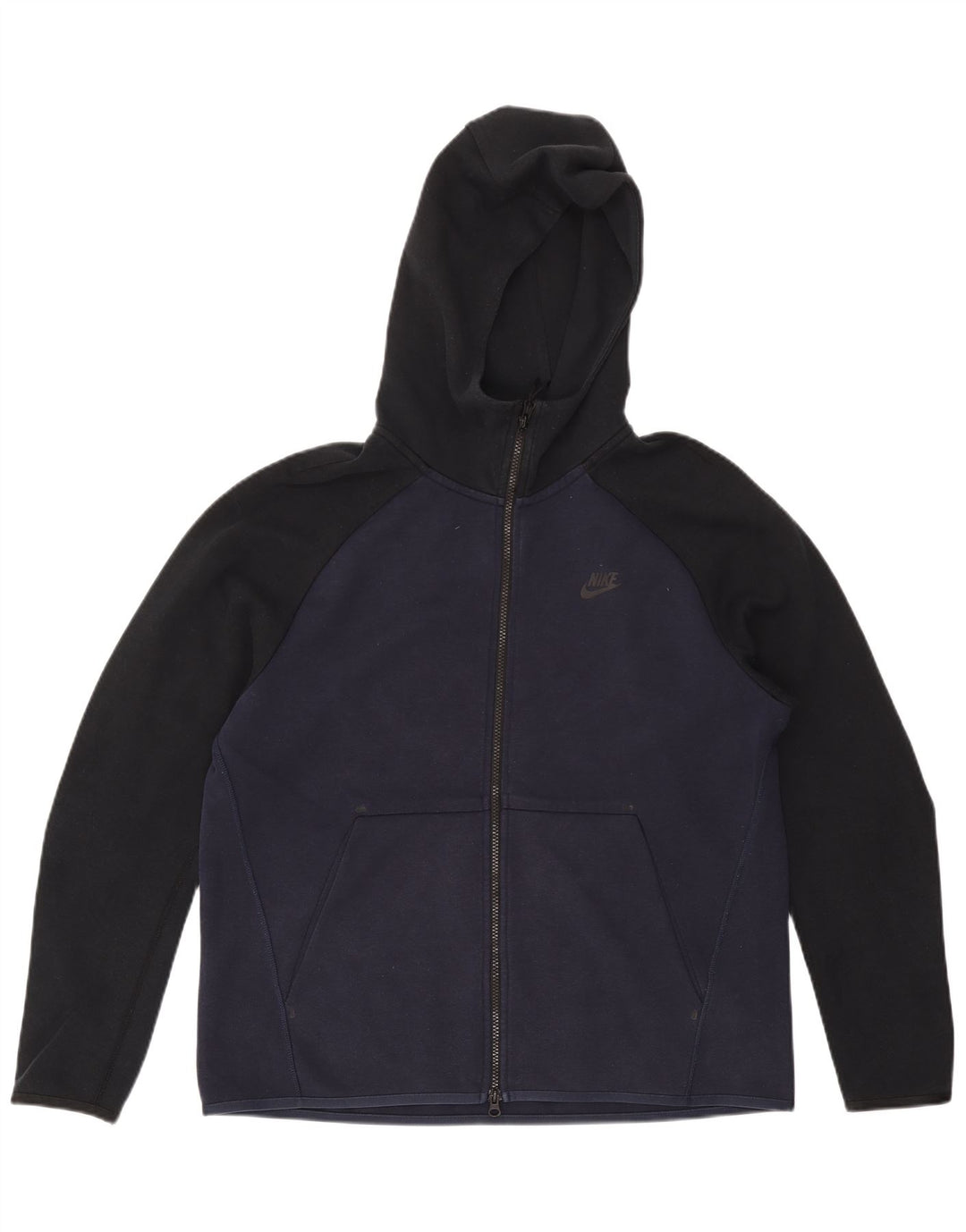 Męski sweter z kapturem i zamkiem NIKE, duży, bawełniany, w kolorze granatowym