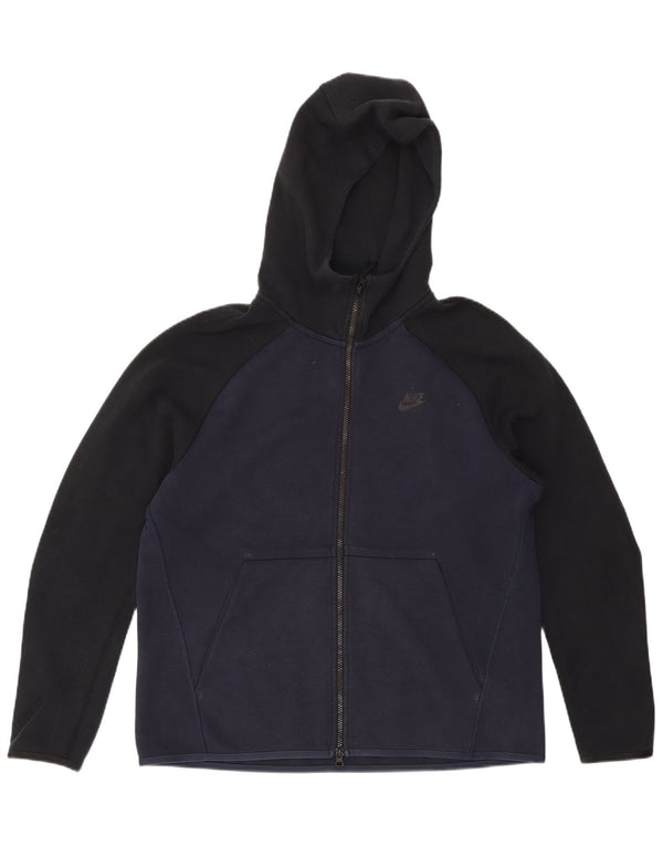 Męski sweter z kapturem i zamkiem NIKE, duży, bawełniany, w kolorze granatowym