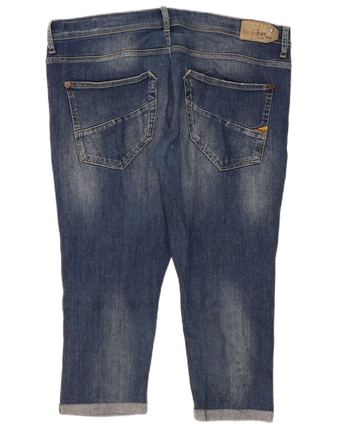 Damskie jeansy Capri Meltin' Pot W38 L22 Niebieska bawełna