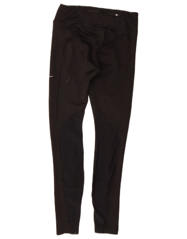 Damskie legginsy NIKE Dri Fit UK 8, małe, czarne, poliestrowe