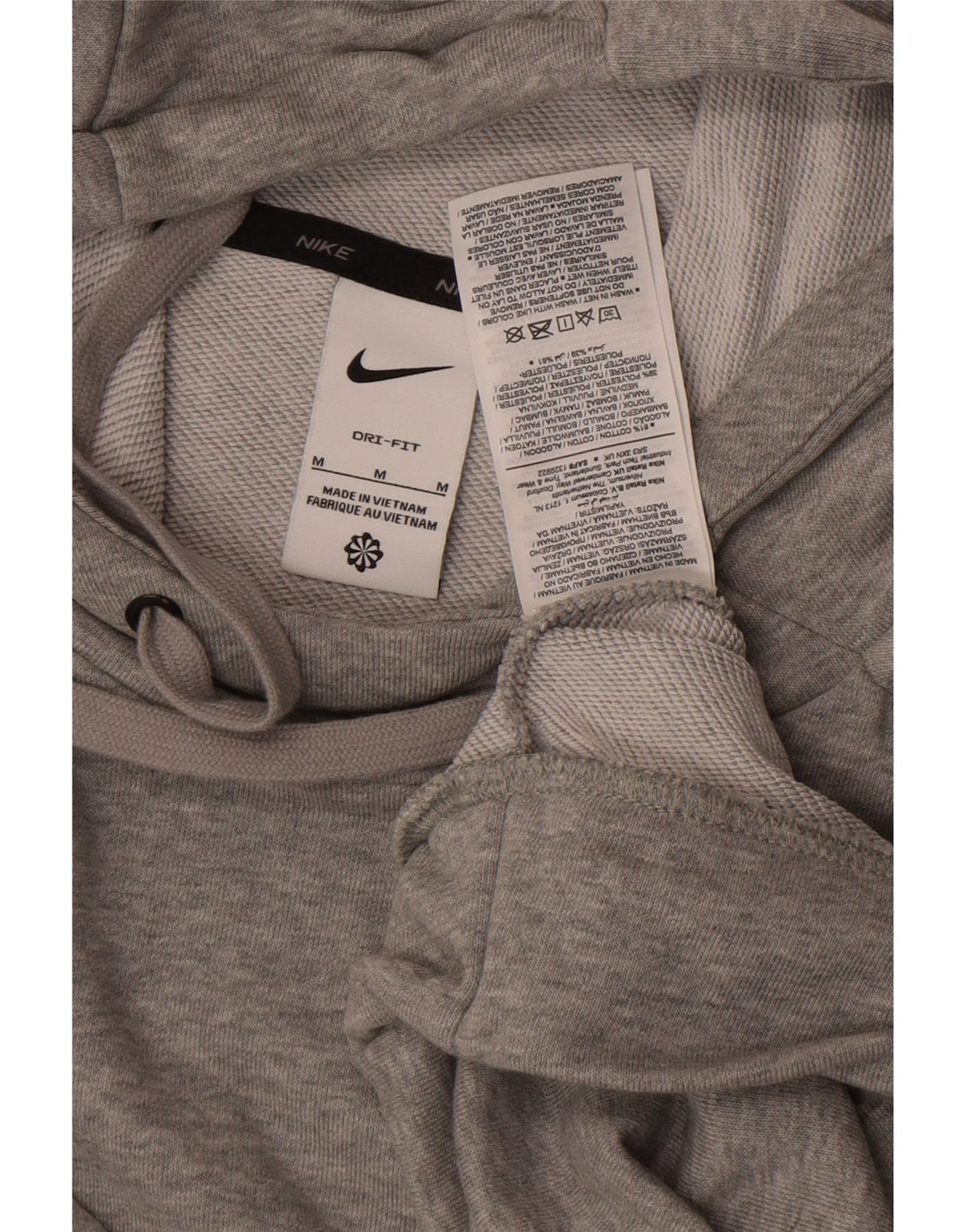 Męski sweter z kapturem Nike Dri Fit, średnioszary, bawełniany