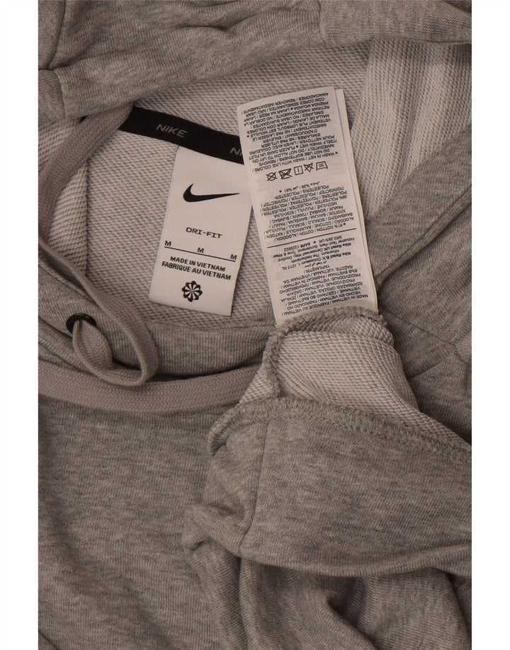 Męski sweter z kapturem Nike Dri Fit, średnioszary, bawełniany