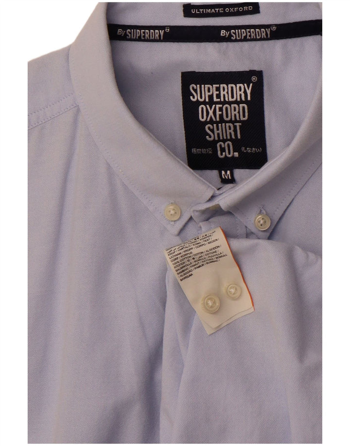 SUPERDRY Męska koszula z krótkim rękawem, średnioniebieska, bawełniana
