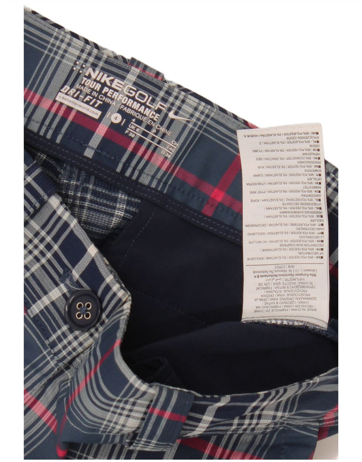 Damskie spodenki chino Nike Dri Fit UK 8 Small W28 z poliestru w niebieską kratkę