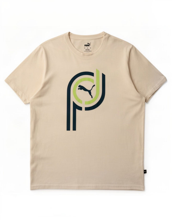 Męska koszulka z grafiką Puma, góra XL, biała bawełna