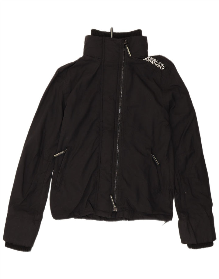 Damska kurtka wiatrówka SUPERDRY UK 14, średni czarny nylon