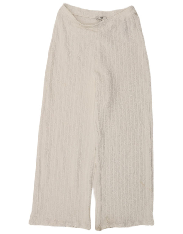 Marks & Spencer Damskie spodnie codzienne z szerokimi nogawkami UK 12 Medium W30 L32 Białe