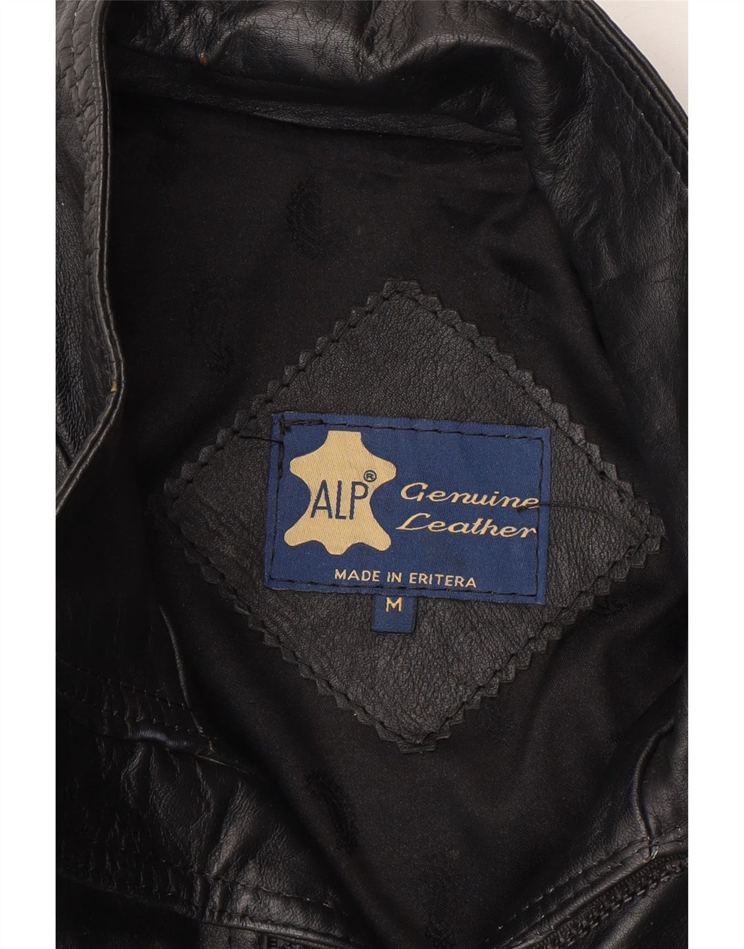 VINTAGE Mens Leather Coat UK 38 Medium Black Leather Vintage Vintage and Second-Hand Vintage from Messina Hembry 