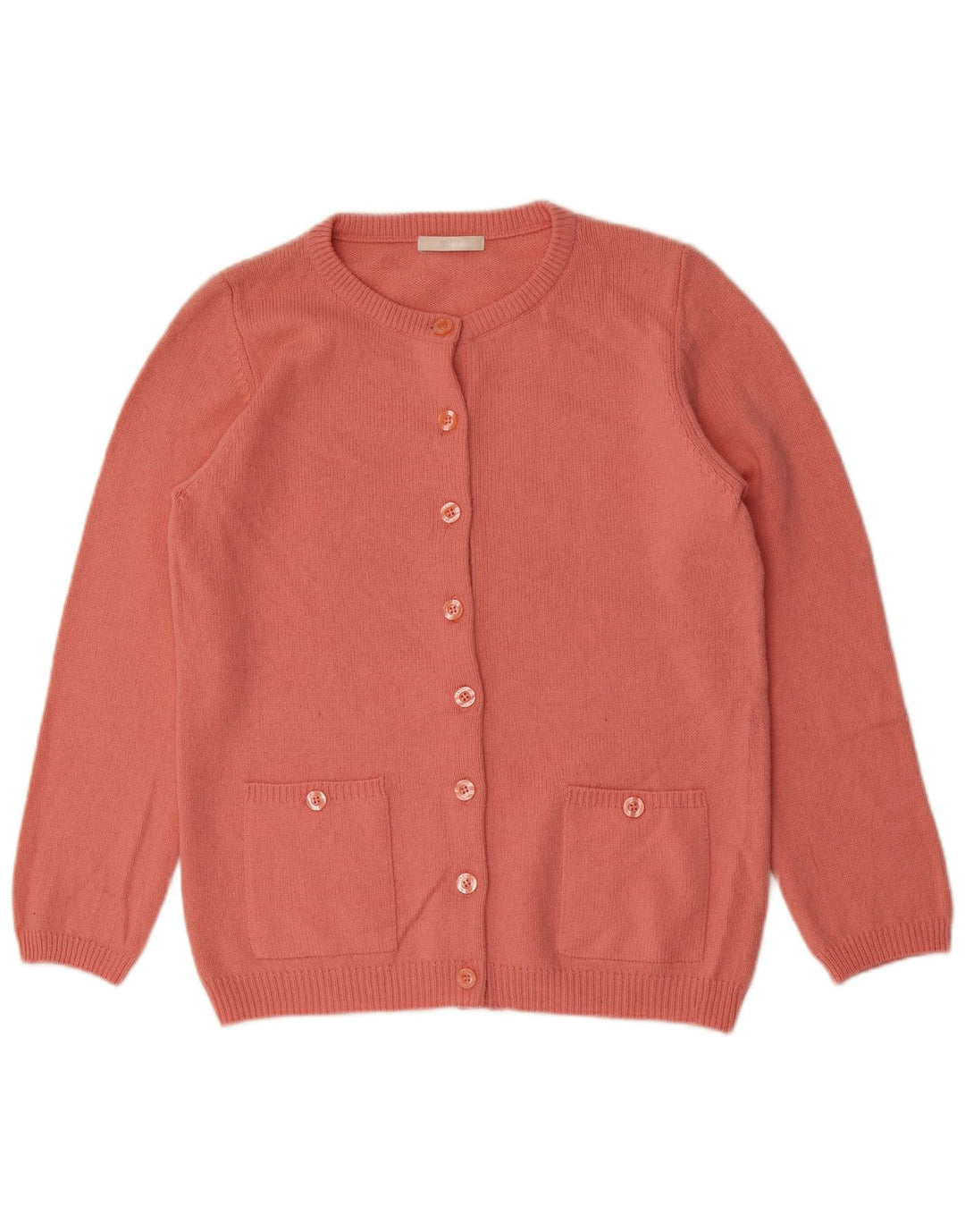 Marks & Spencer Damski sweter rozpinany UK 14, duży, różowy, wełniany