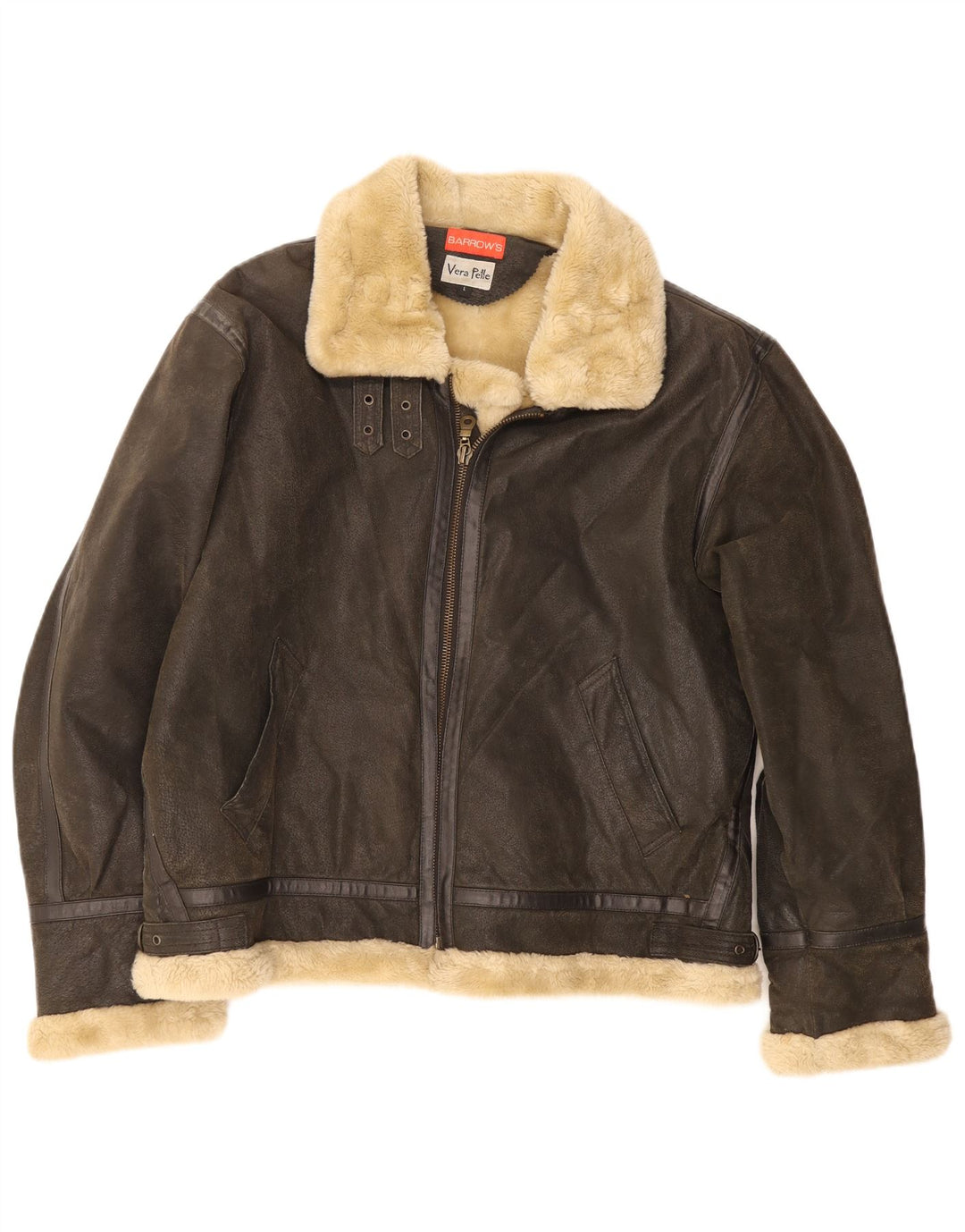Męska kurtka bomberka Barrow Shearling UK 40, duża brązowa skóra