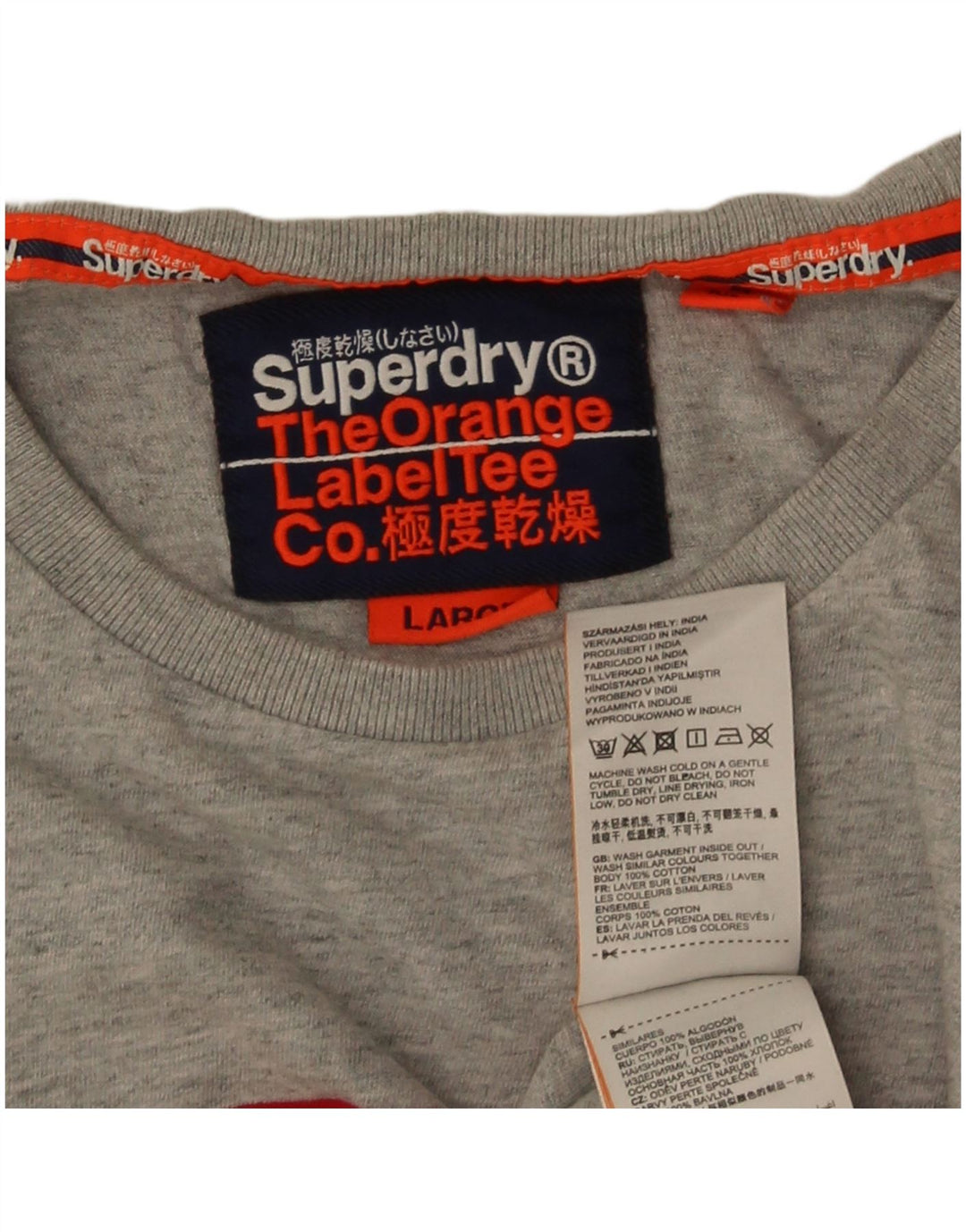 T-shirt męski Superdry, duży, szary, bawełniany z blokami kolorów