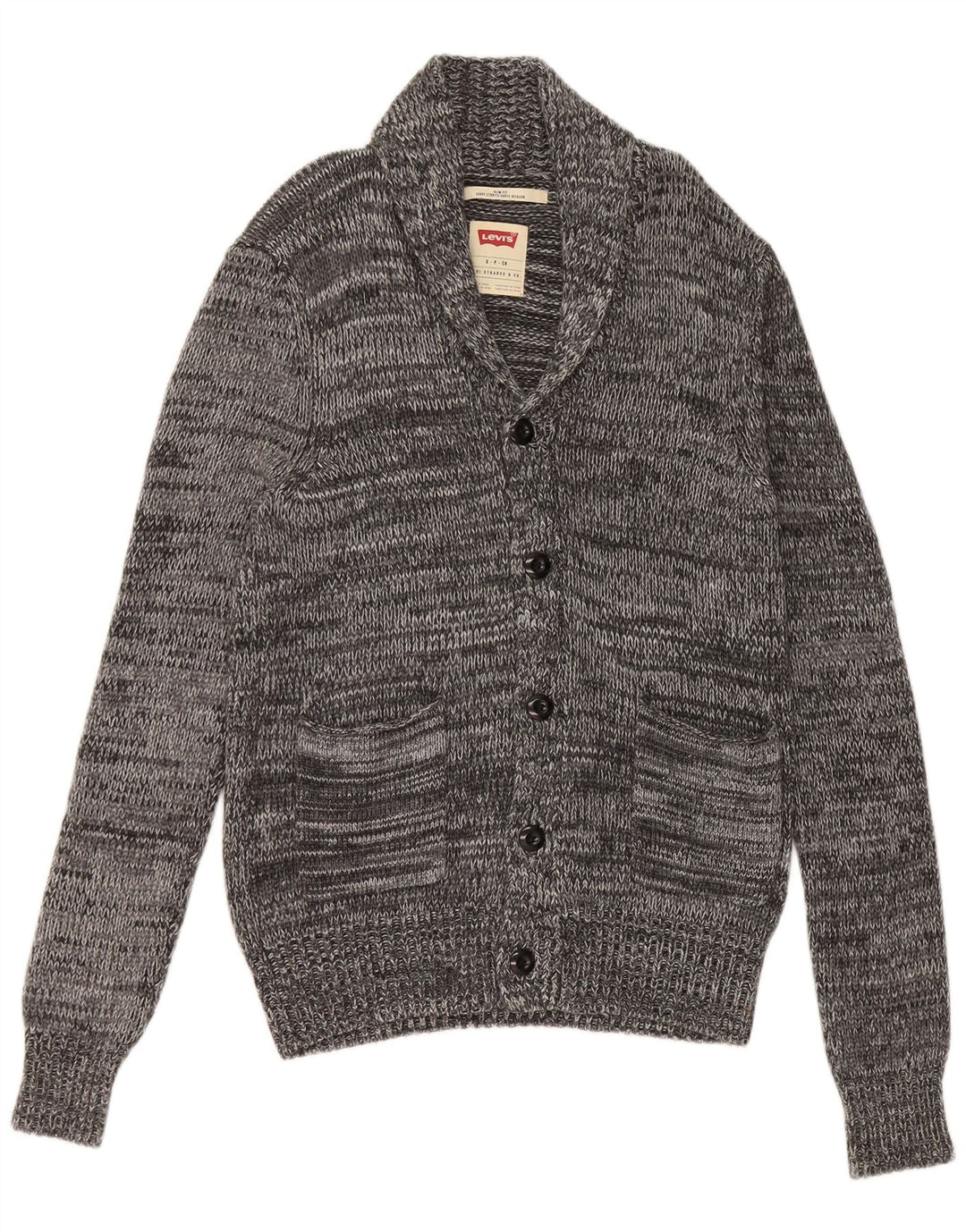 Męski sweter rozpinany Levi's Slim Fit, mały, szary, nakrapiany wiskozą