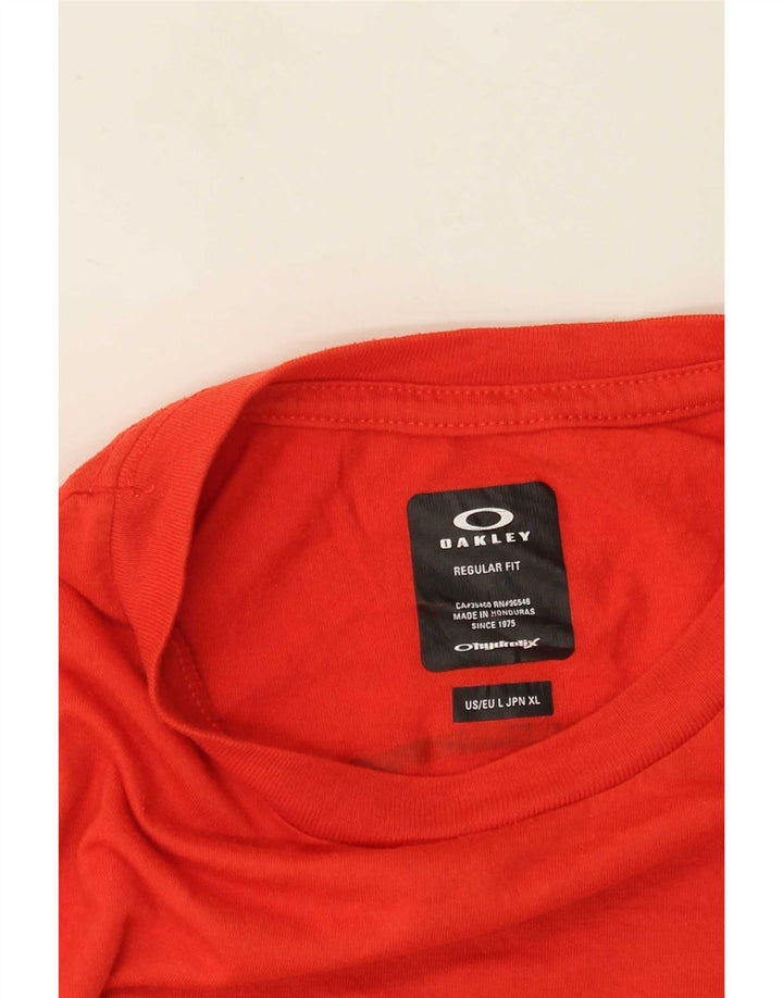 Męski T-shirt Oakley o regularnym kroju z grafiką, duży, czerwony