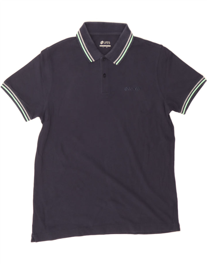LOTTO Mens Polo Shirt Large Navy Blue Vintage Lotto and Second-Hand Lotto from Messina Hembry 