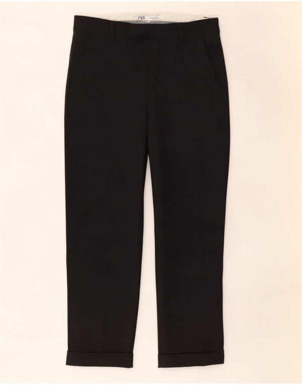 Damskie proste spodnie garniturowe Zara EU 36 XS W26 L27 Czarna bawełna