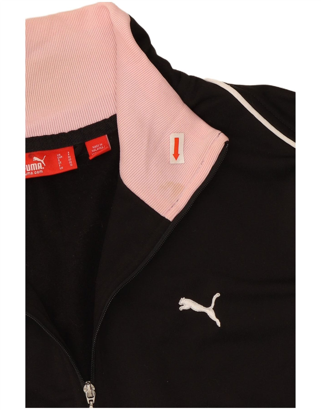 Damska kurtka dresowa Puma Crop Top UK 10, mała, czarna, z blokami kolorów