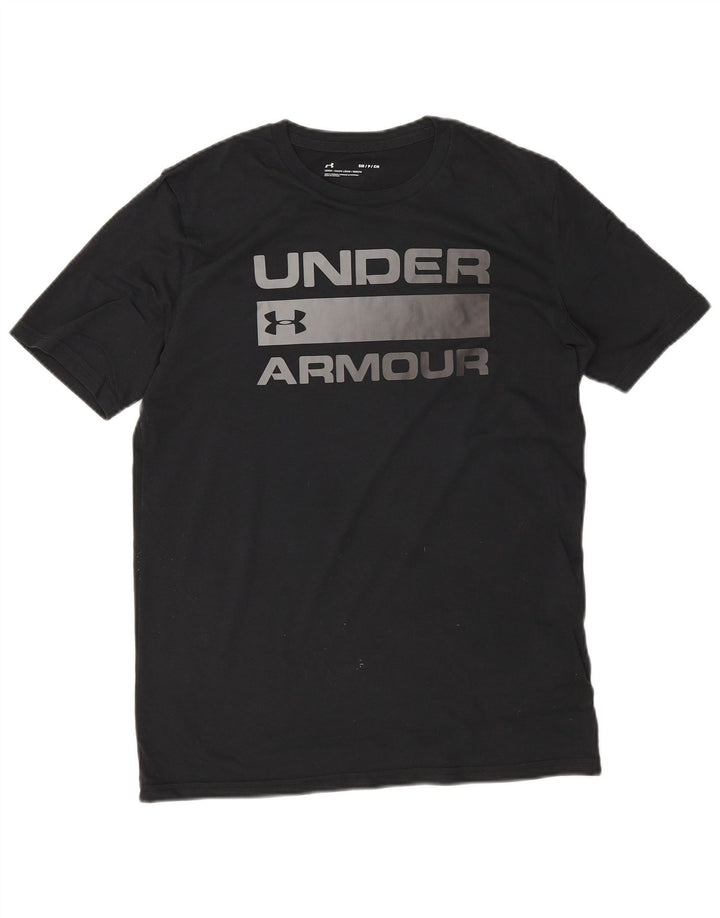 Męski T-shirt z grafiką Under Armour, mały, czarny, bawełniany