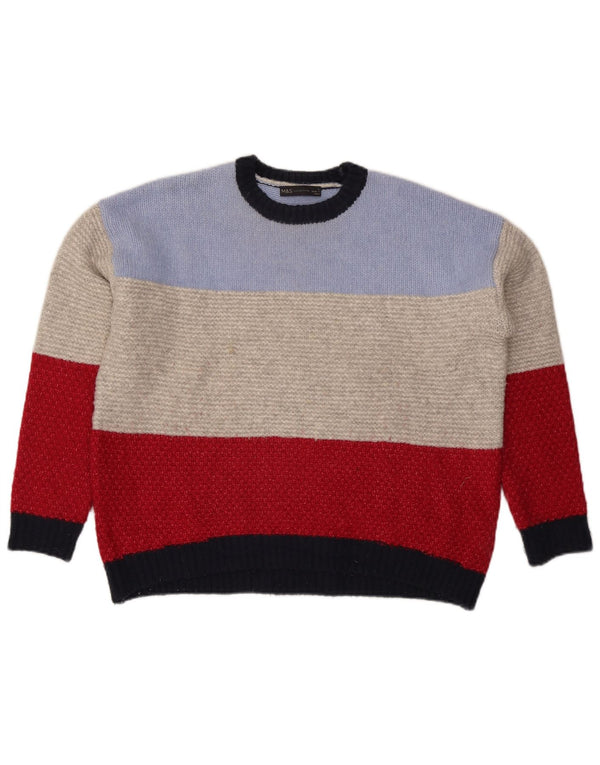 Marks & Spencer Damski sweter z okrągłym dekoltem, UK 16, duży, wielokolorowy