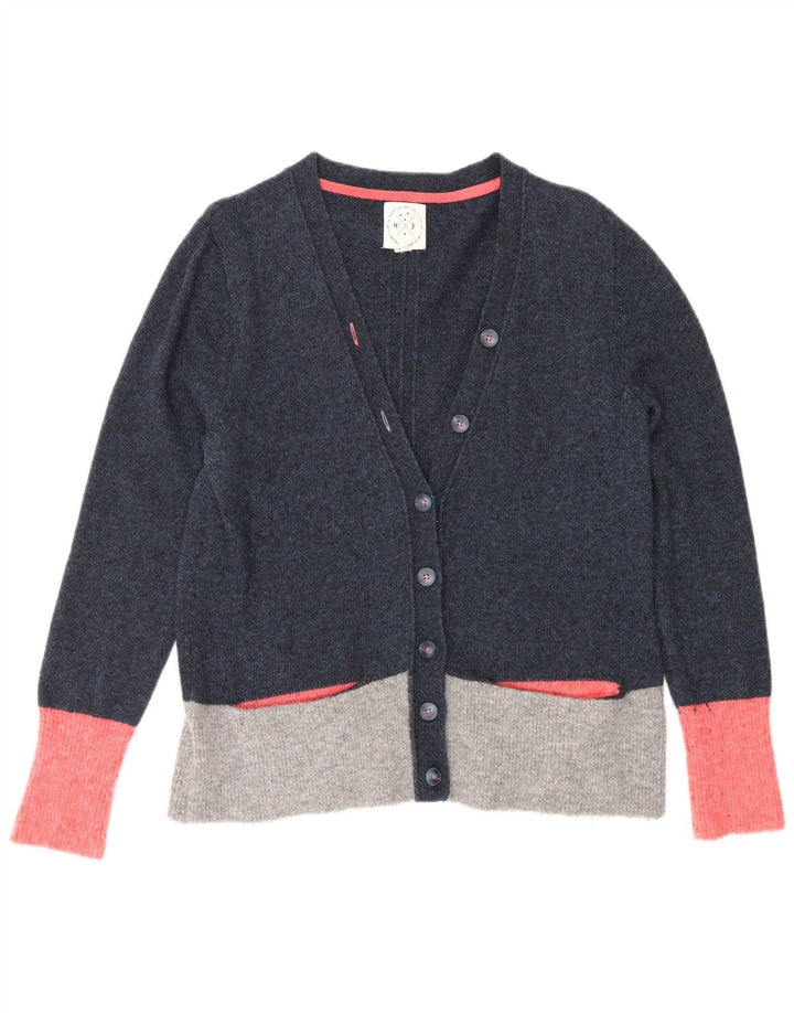 Damski sweter rozpinany White Stuff UK 14, duży niebieski nylon z blokami kolorów