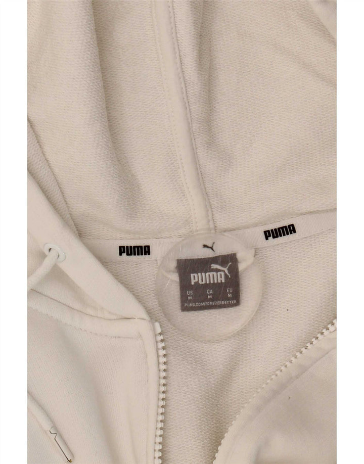 Damska bluza z kapturem Puma, zapinana na zamek, UK 14, średnia biel