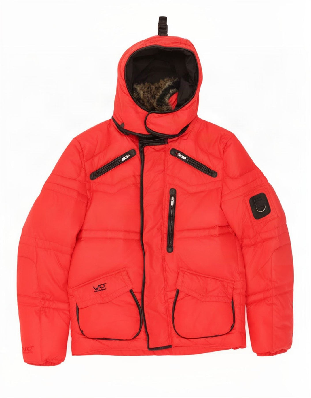 Męska wyściełana kurtka z kapturem Jack & Jones UK 38 Średni czerwony nylon
