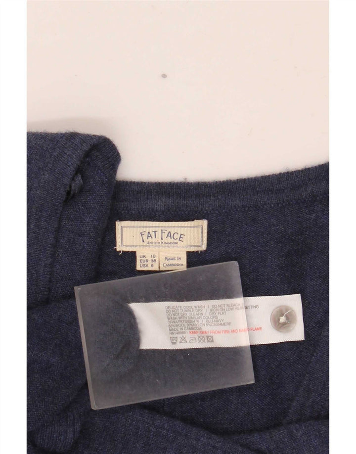 Damski sweter rozpinany Fat Face UK 10, mały, granatowy, wełniany