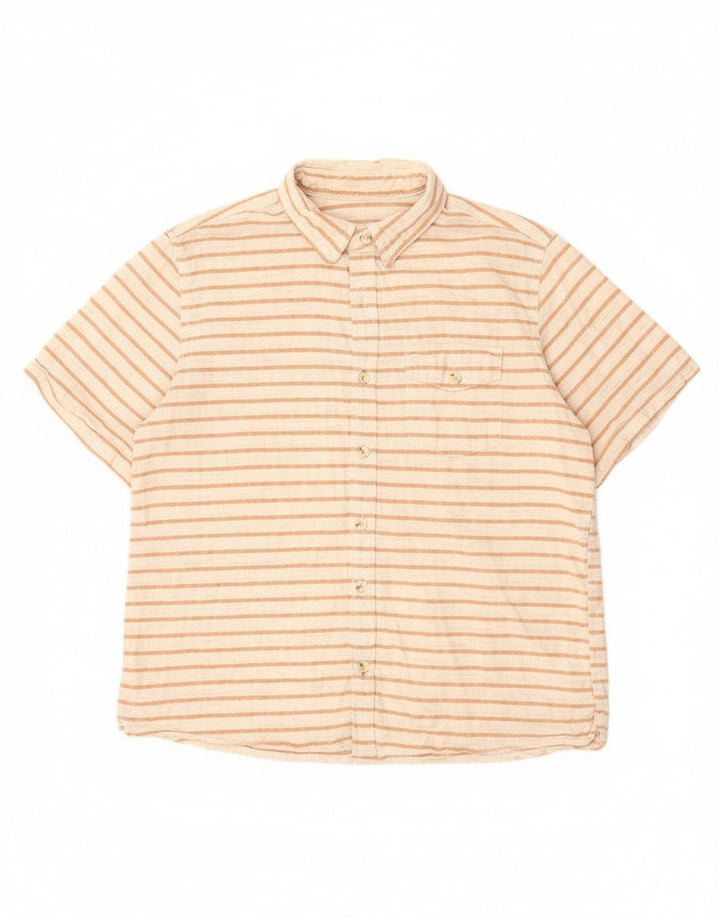 Męska koszula z krótkim rękawem Fat Face, duża, bawełniana w białe paski