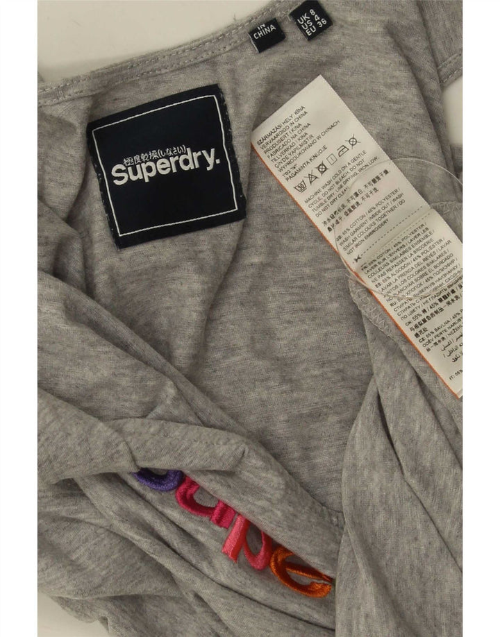 Damski top z kamizelką Superdry Graphic UK 8, mały, szary, bawełniany