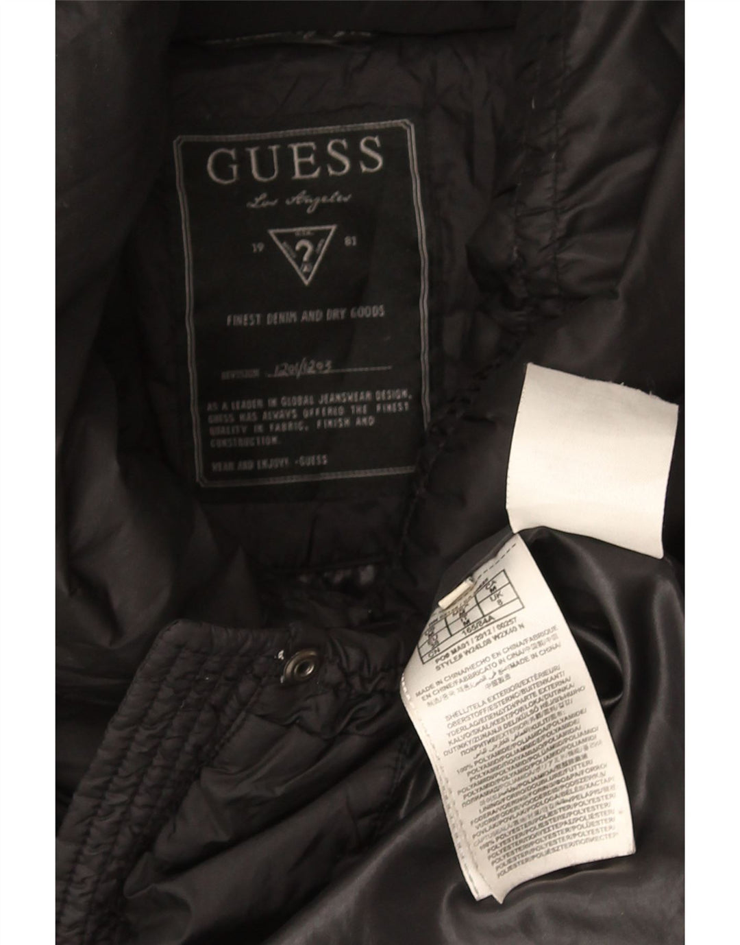 Guess Damski płaszcz ocieplany UK 8, mały, czarny poliester