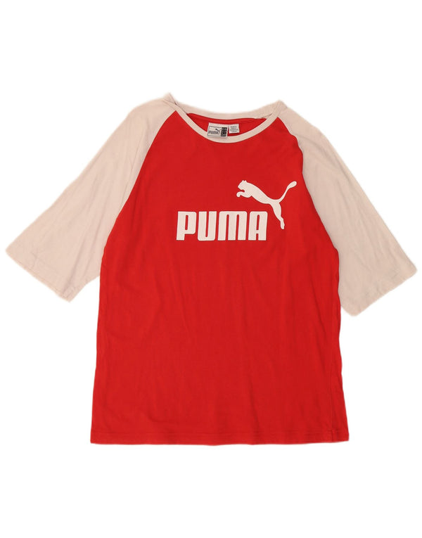 Chłopięcy T-shirt z grafiką PUMA, 15-16 lat, czerwony, blok kolorów